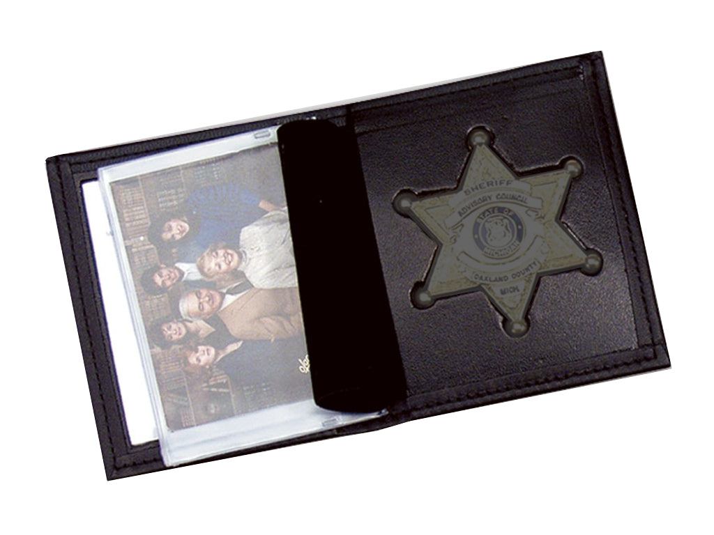 Winchester Police Badge Wallet Bifold RFID Full Grain Genuine Leather, Fits  Any Shape Badge with a Pin Back 