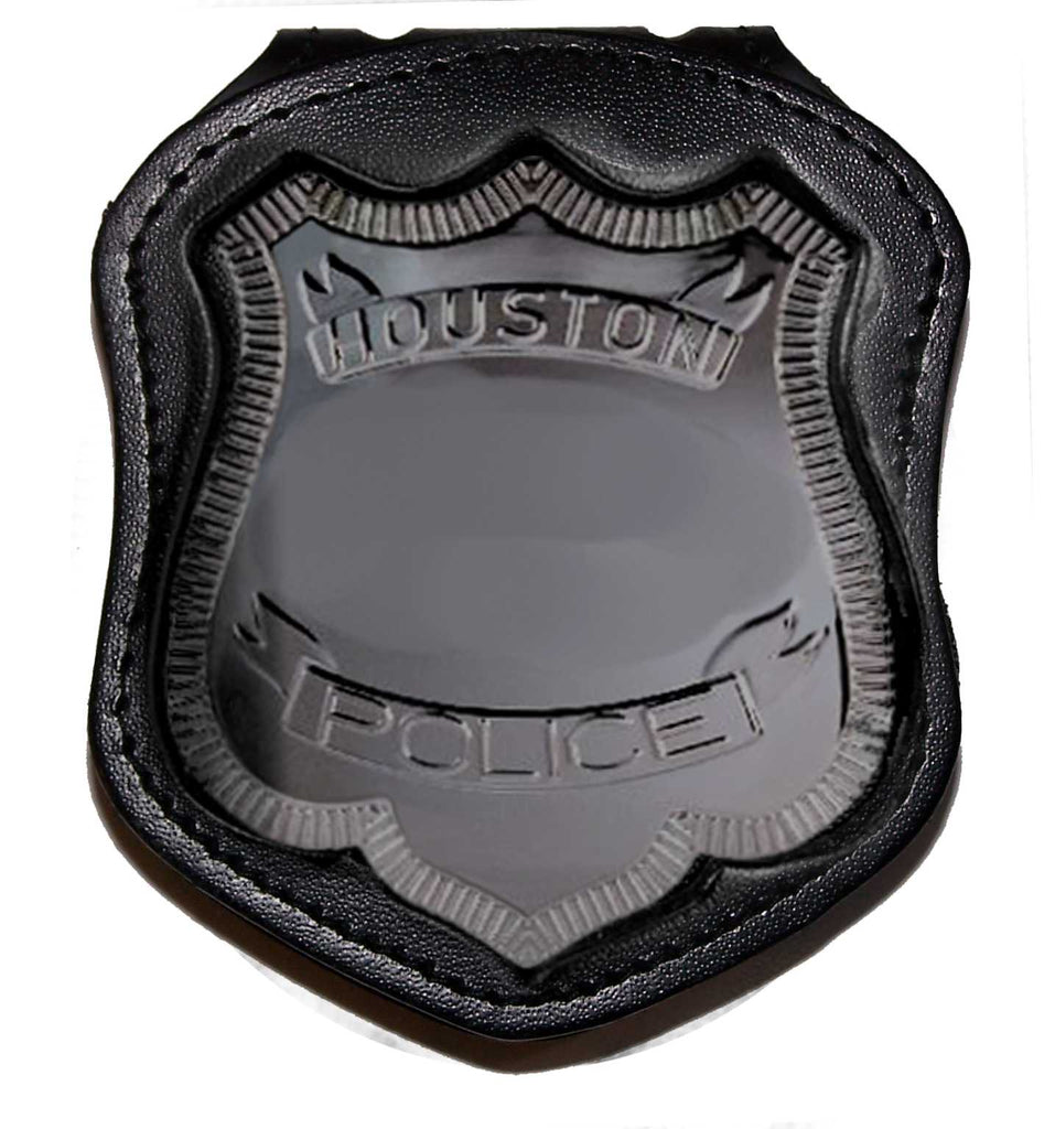 Houston Police Belt Clip Badge Holder with Pocket and Chain – Duty Leather