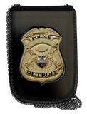 Detroit Police Recessed Badge and ID Neck Holder