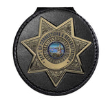 California Dept of Corrections Belt Clip Badge Holder (Cutout PF215)