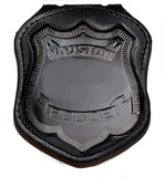Houston Police Belt Clip Badge Holder with Pocket and Chain