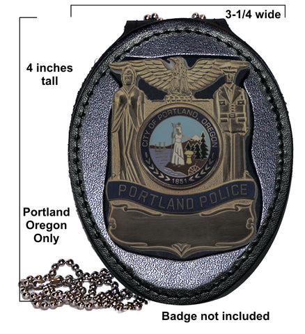 Portland Oregon Police Belt Clip Badge Holder with Pocket and Chain – Duty  Leather